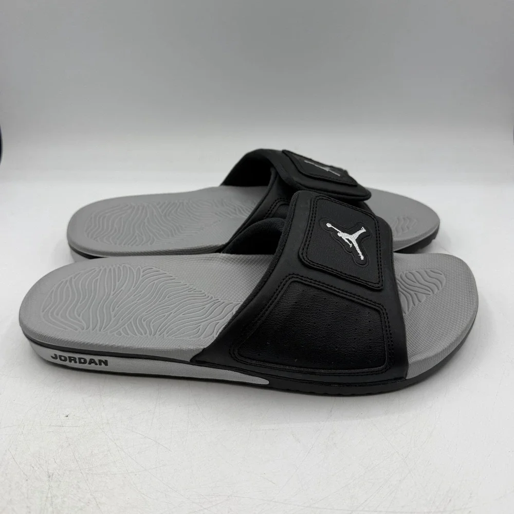 Air Jordan Hydro III Retro Slides Mens 10 Black/Metallic Silver Sandals Slip On